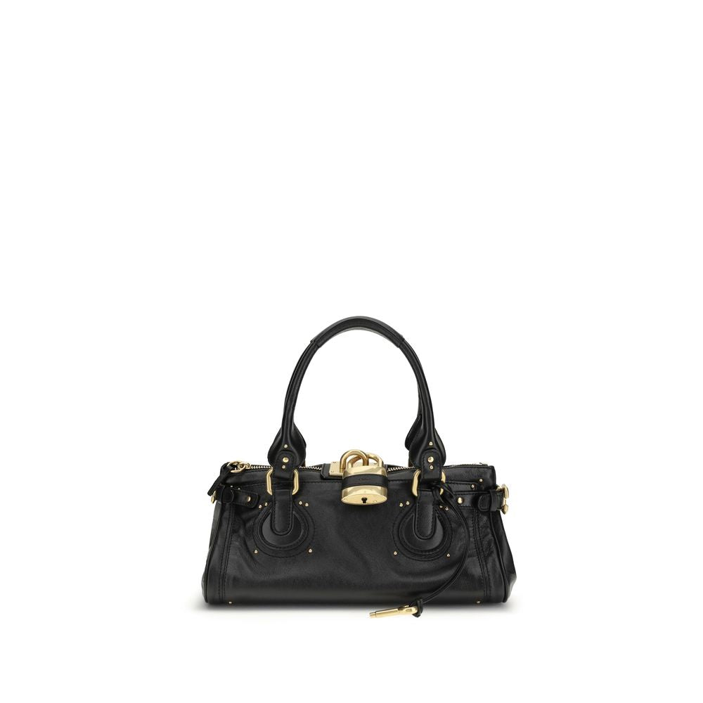 Chloé Schwarze Bos Taurus Kalbsleder Schultertasche-1