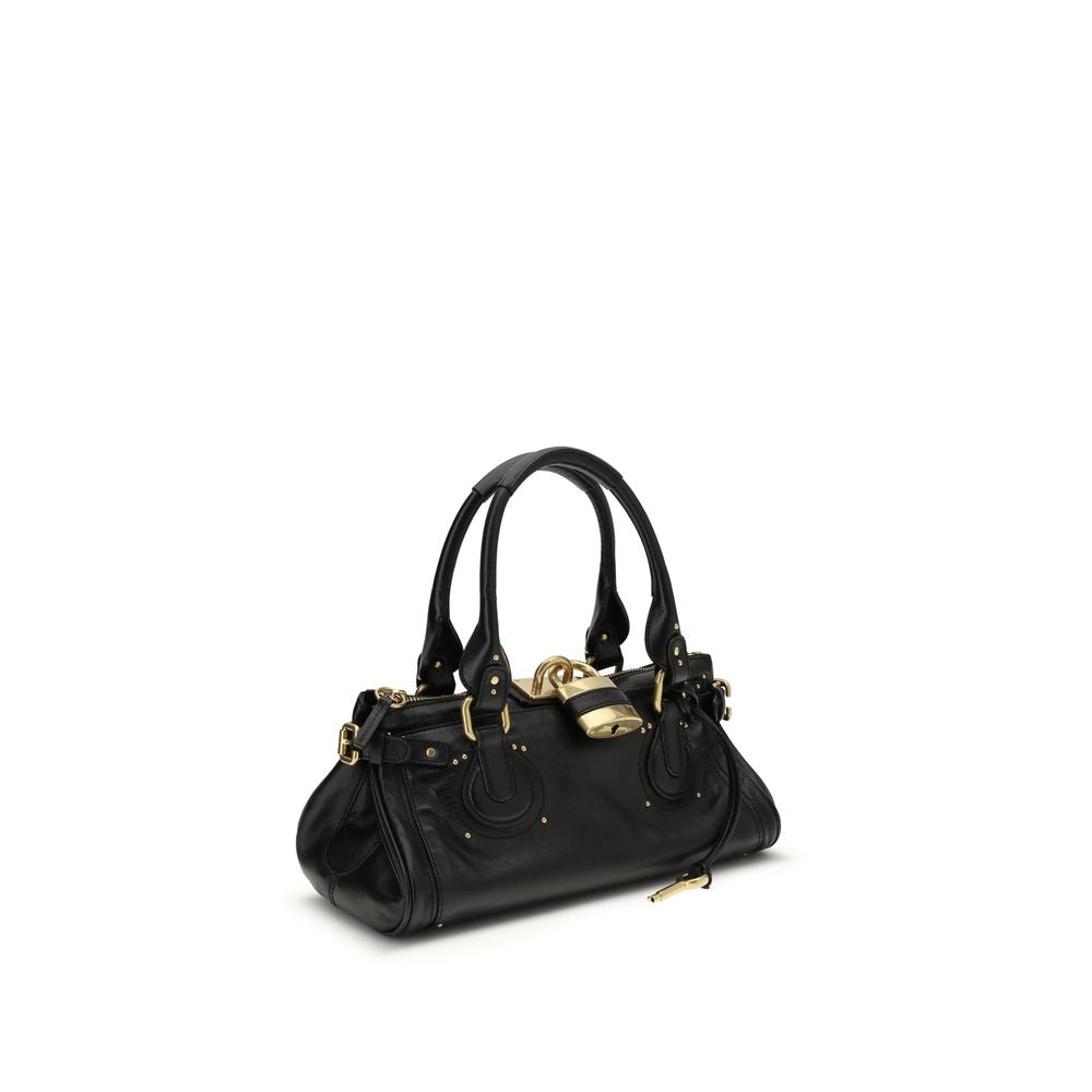 Chloé Schwarze Bos Taurus Kalbsleder Schultertasche-2