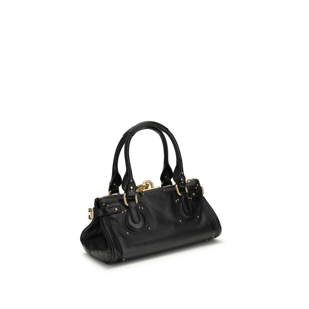 Chloé Schwarze Bos Taurus Kalbsleder Schultertasche-3