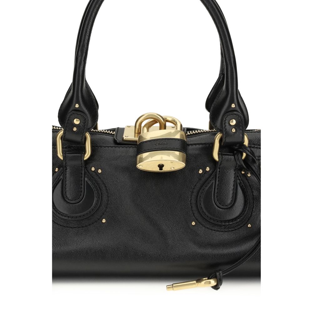 Chloé Schwarze Bos Taurus Kalbsleder Schultertasche-4