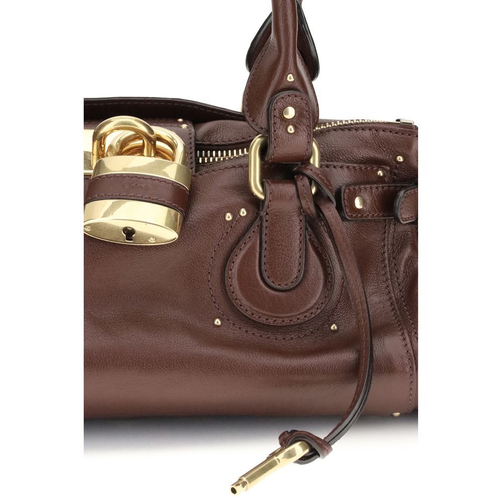 Chloé Schultertasche Bos Taurus aus bordeauxrotem Kalbsleder-4