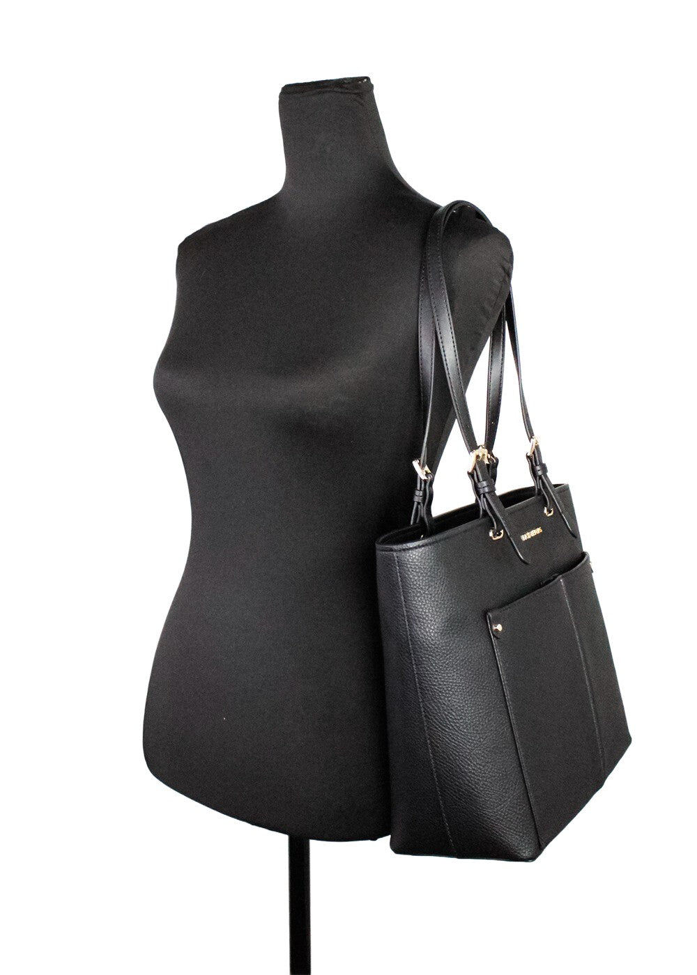 Michael Kors Women's Jet Set Travel Medium Double Pocket Tote Black/Silver 35F3GTVT8B-001-2