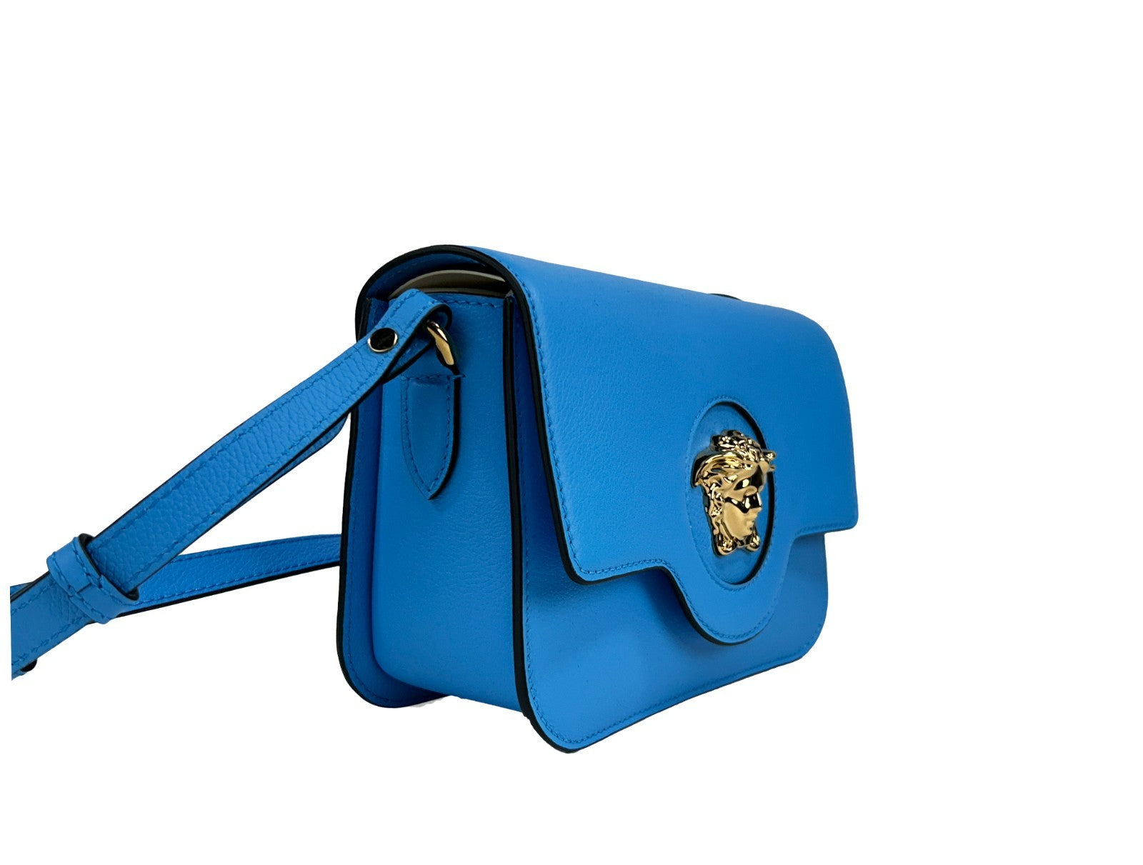 Versace La Medusa blue leather shoulder bag-2