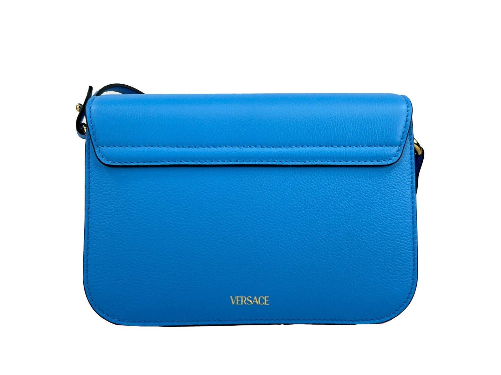 Versace La Medusa blue leather shoulder bag-3