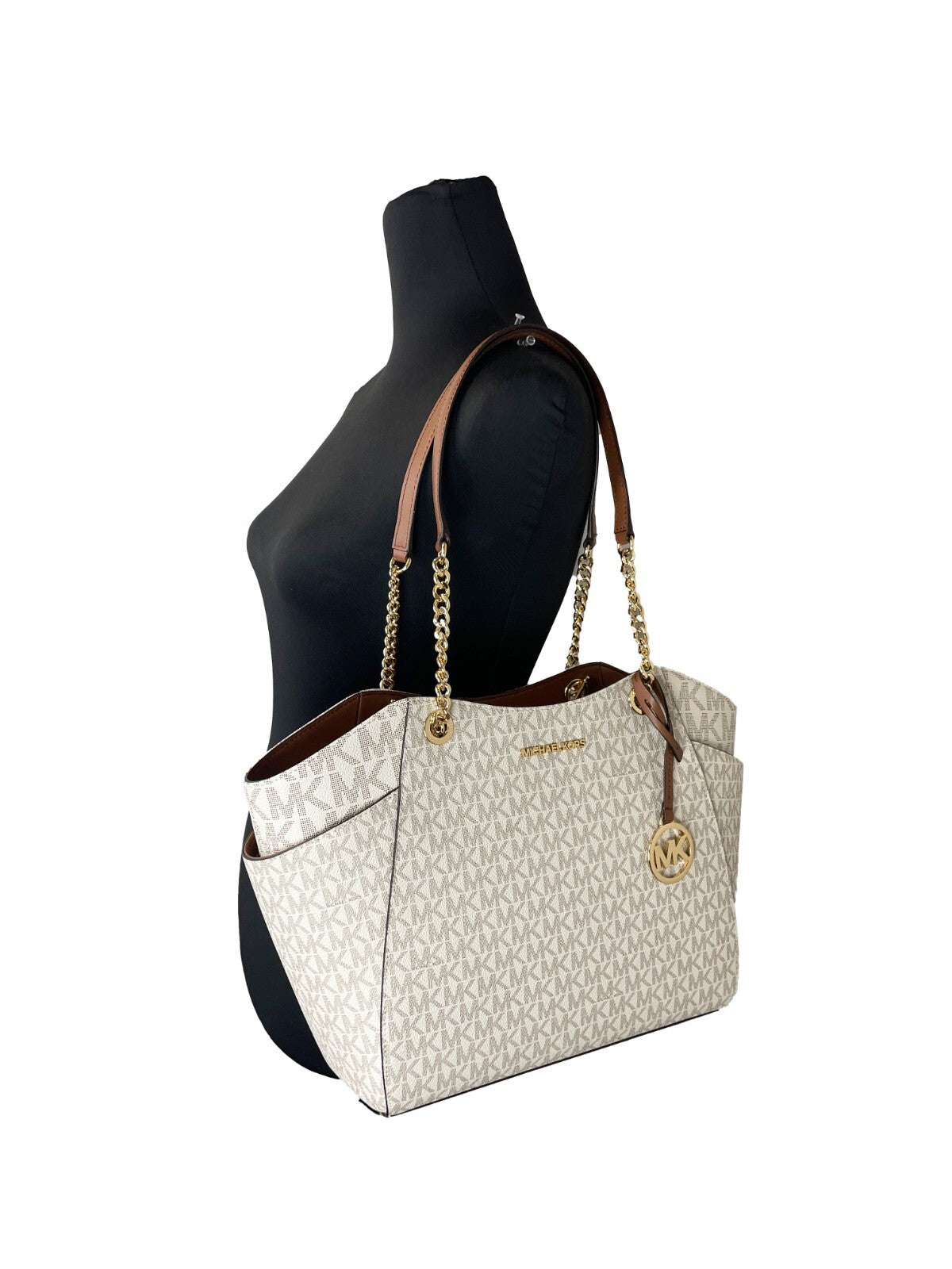 Michael Kors Jet Set Travel Große Logo-Tasche Vanilla-3