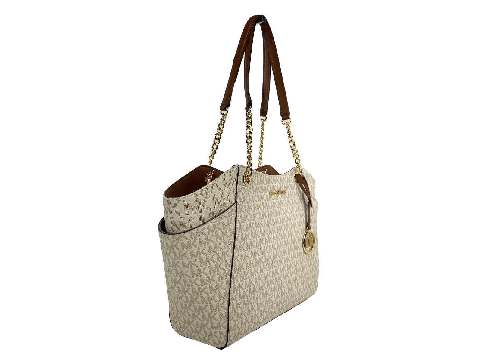 Michael Kors Jet Set Travel Große Logo-Tasche Vanilla-4