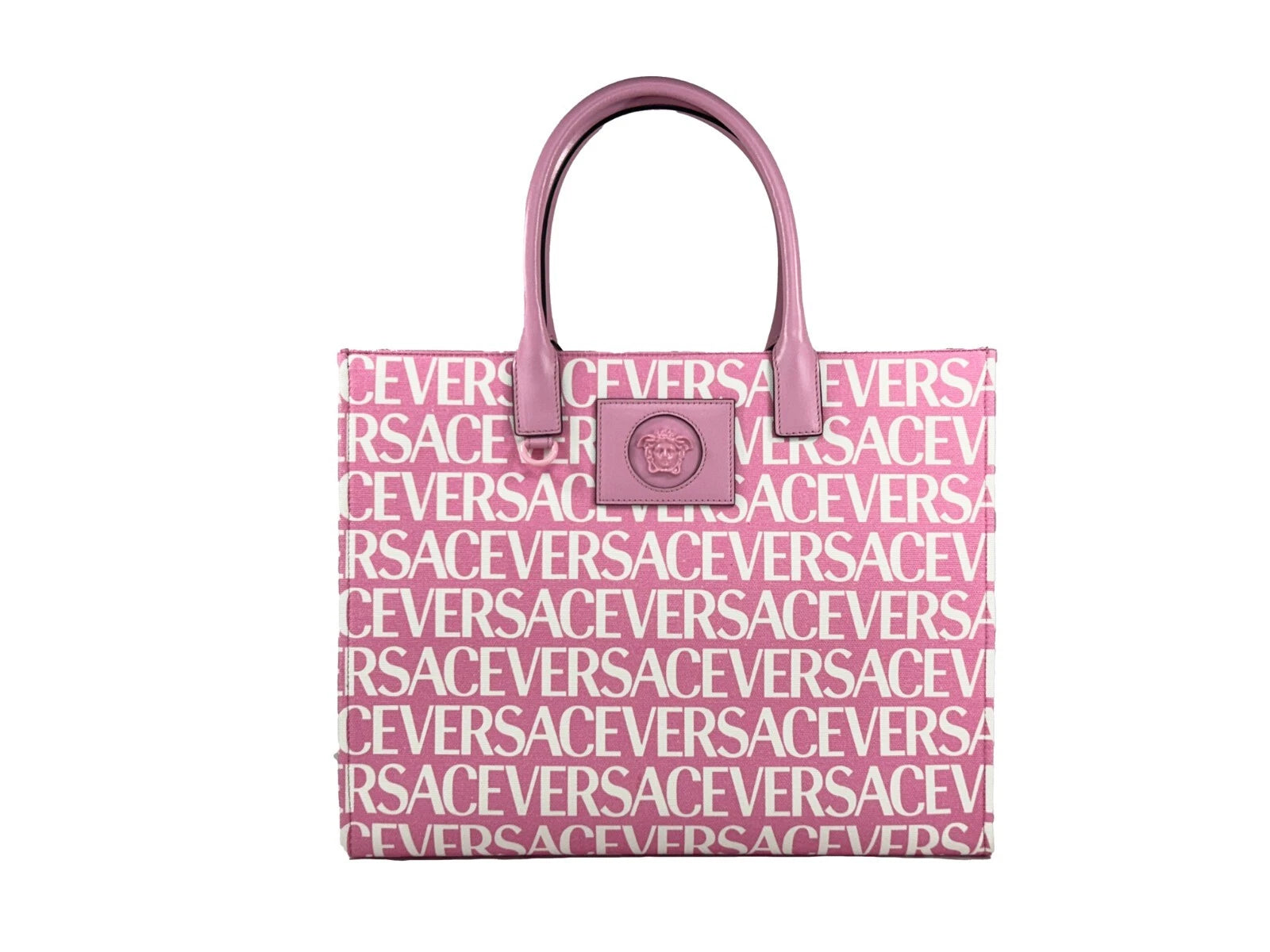 Versace Medusa Large Canvas Shopper Bag Baby Pink