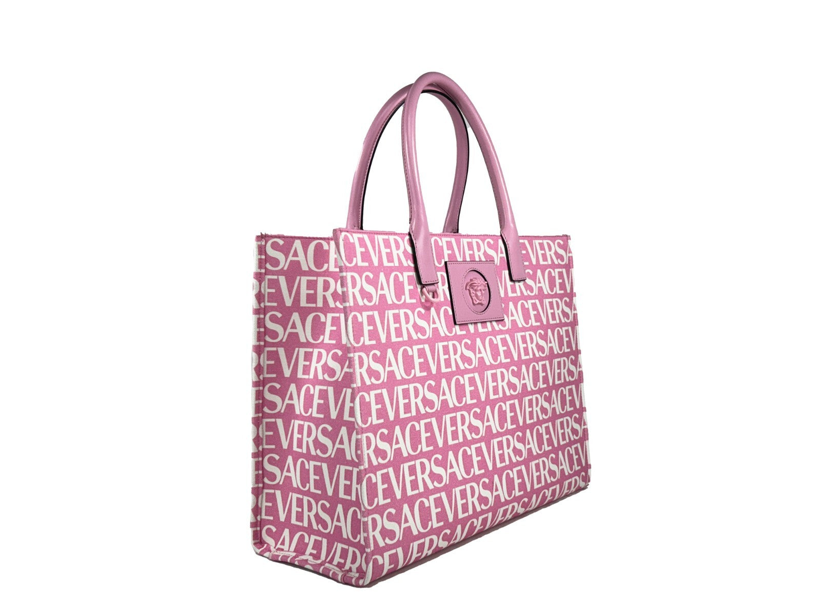 Versace Medusa Large Canvas Shopper Bag Baby Pink-2