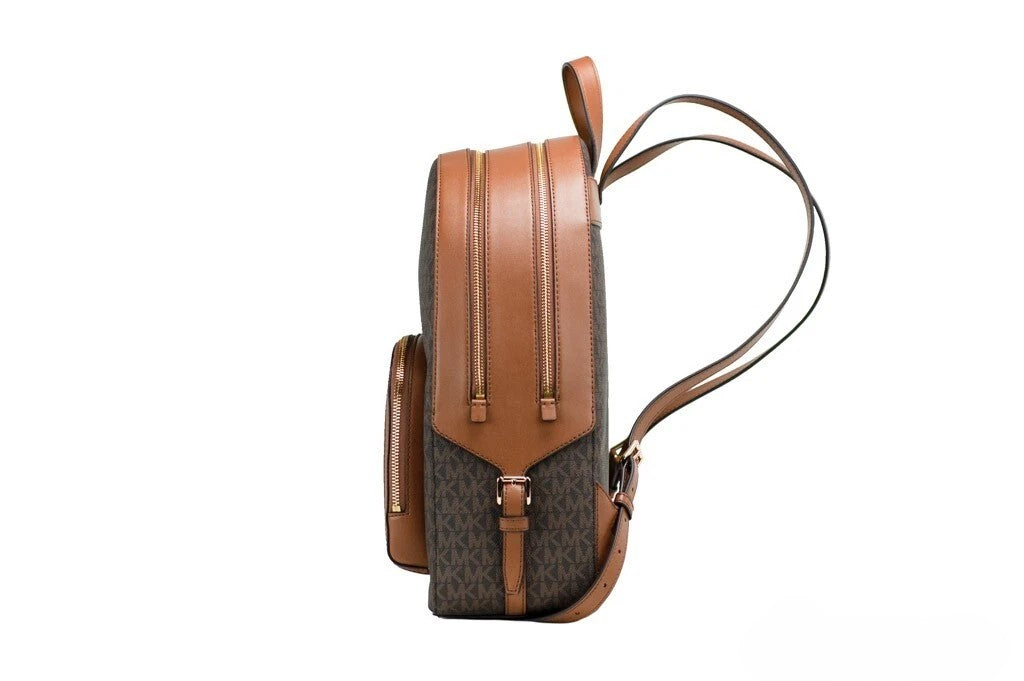 Michael Kors Jaycee Große braune Signature PVC Schultertasche Rucksack Bookbag-2