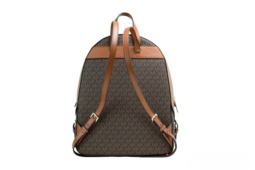 Michael Kors Jaycee Große braune Signature PVC Schultertasche Rucksack Bookbag-3