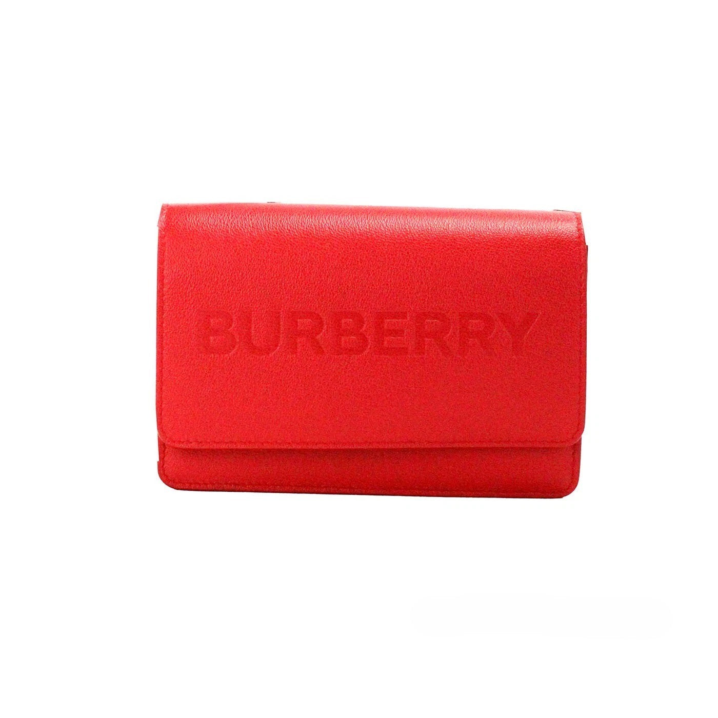 Burberry Hampshire Small Crossbody Bag in Red Smooth Leather with Embossed Logo-1