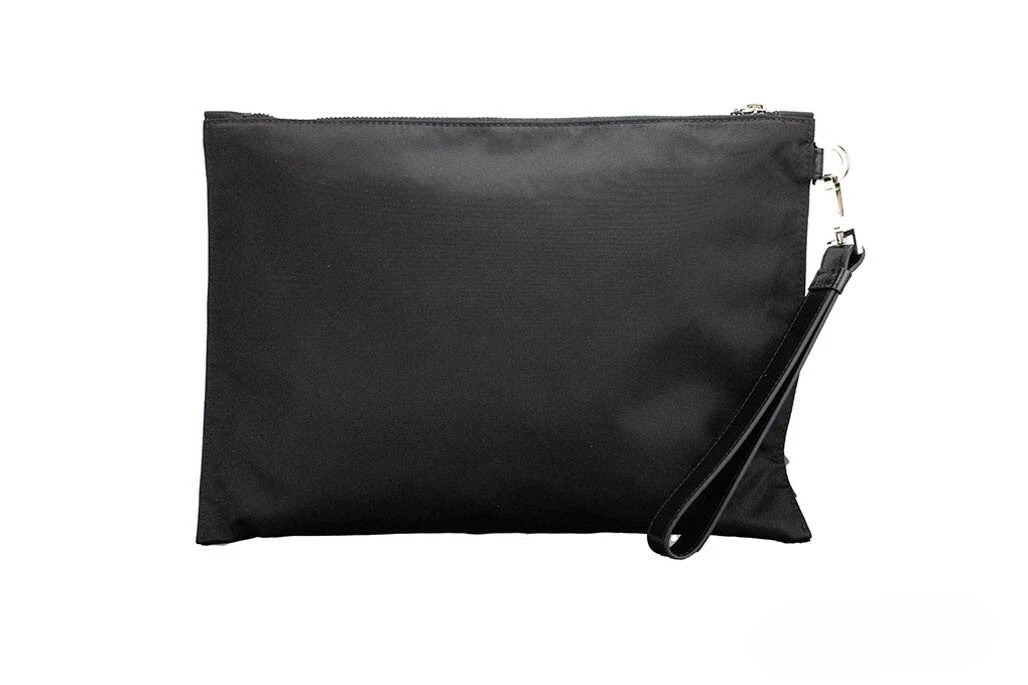 Versace Large Black Nylon Medusa Pouch, Can Be Worn as a Clutch and Wristlet-2