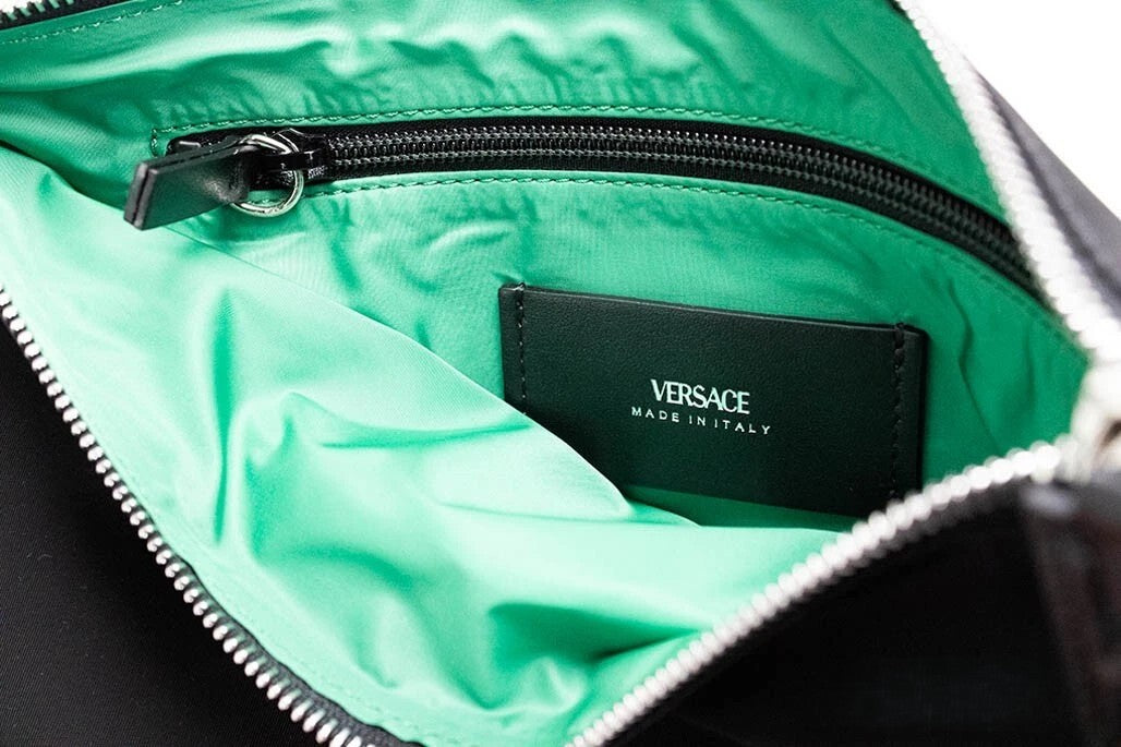 Versace Large Black Nylon Medusa Pouch, Can Be Worn as a Clutch and Wristlet-3