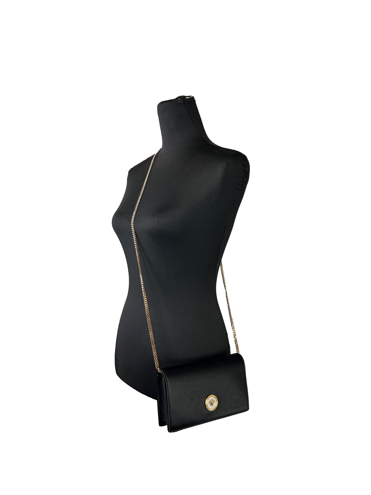 Versace Mini Chain Black Crossbody Geldbörse-4