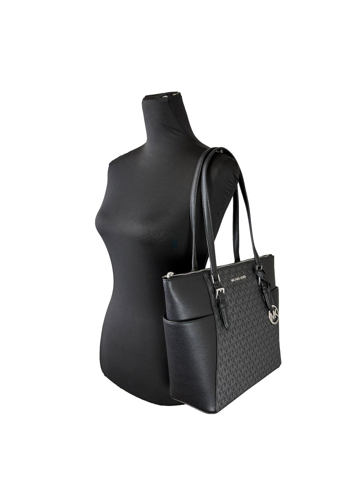 Michael Kors Charlotte Leather Top-Zip Tote Bag-4