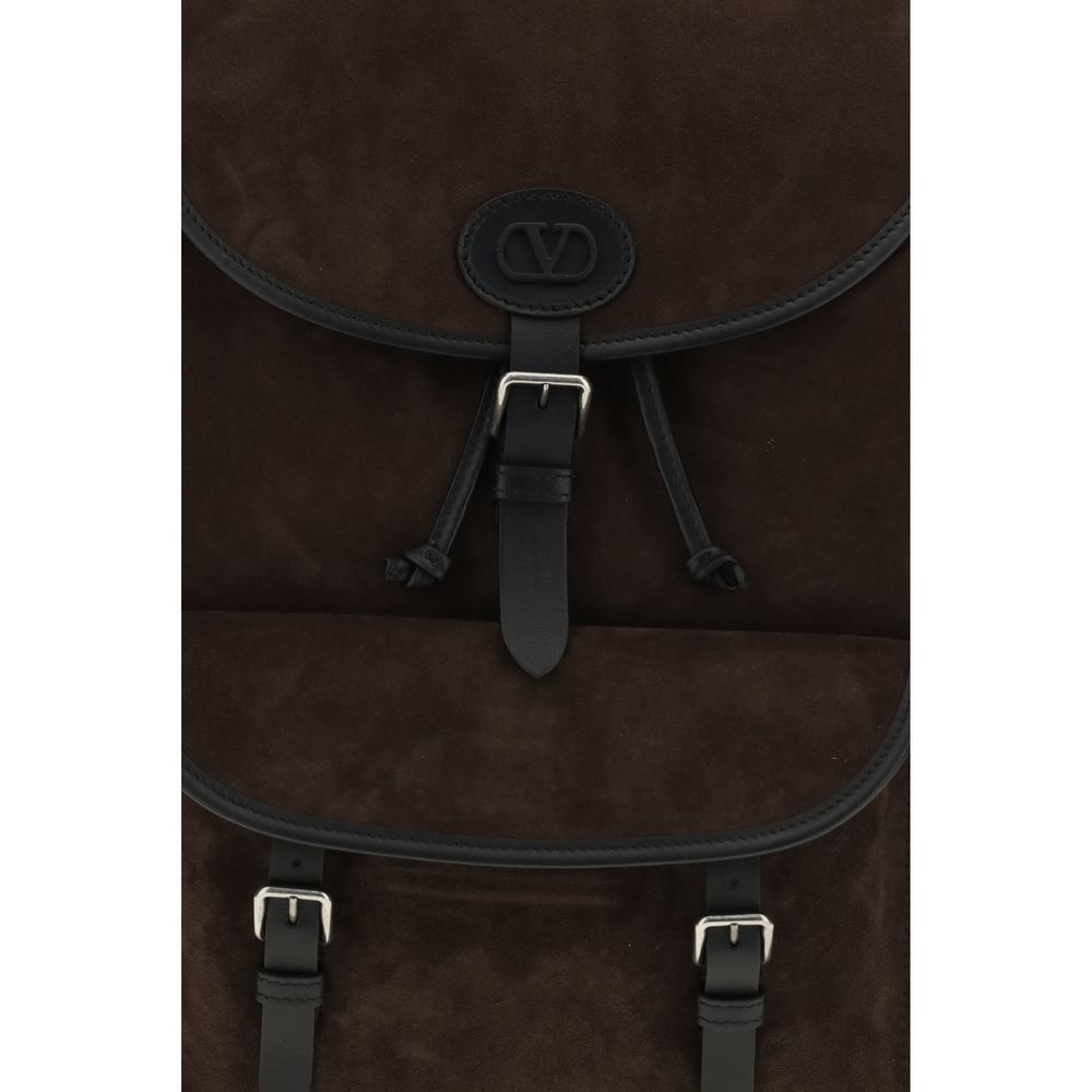 Valentino Garavani Brauner Kalbsleder-Rucksack Bos Taurus-3