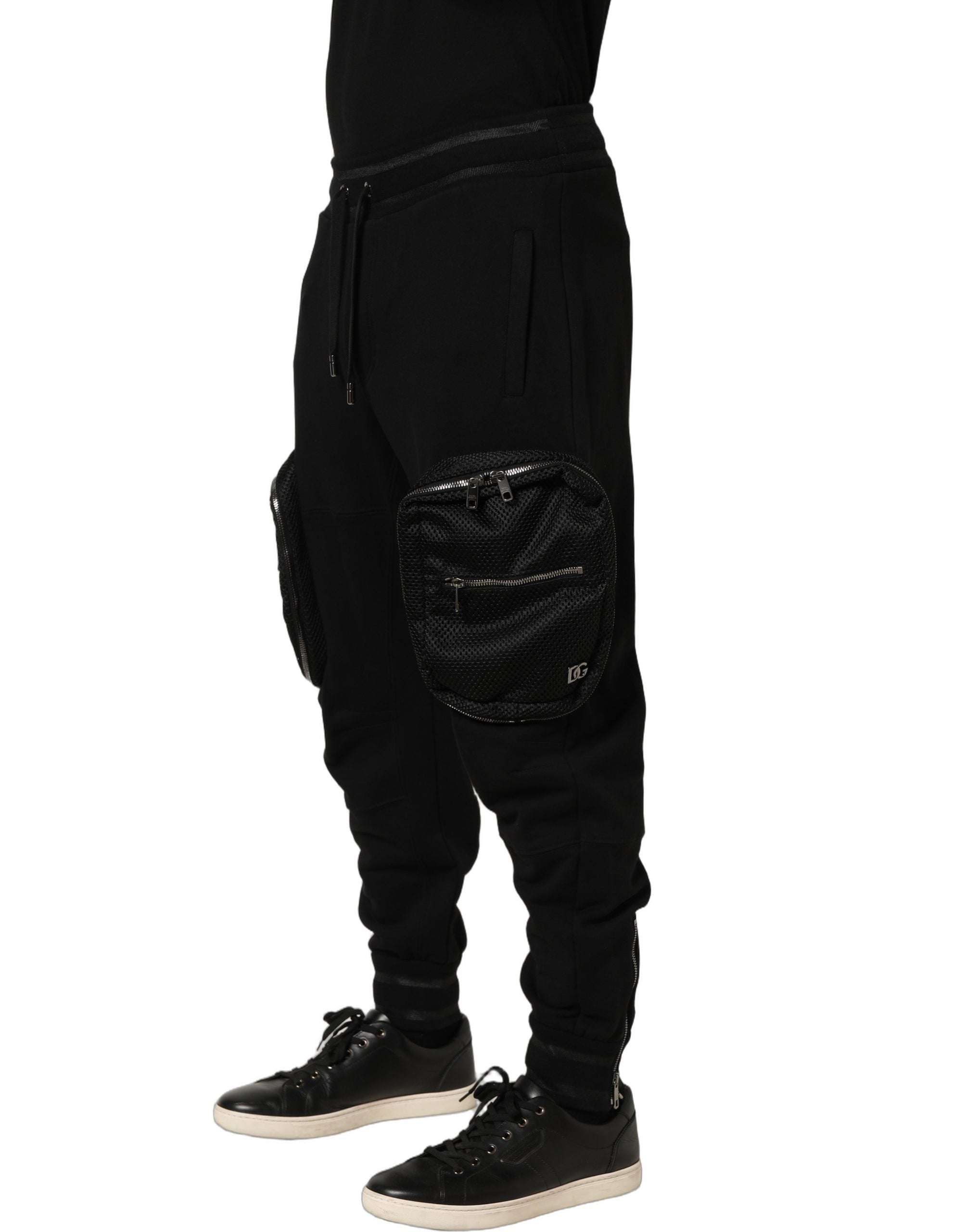 Dolce & Gabbana Schwarze Cargo Jogger Sweatpants mit mittlerer Taille-4