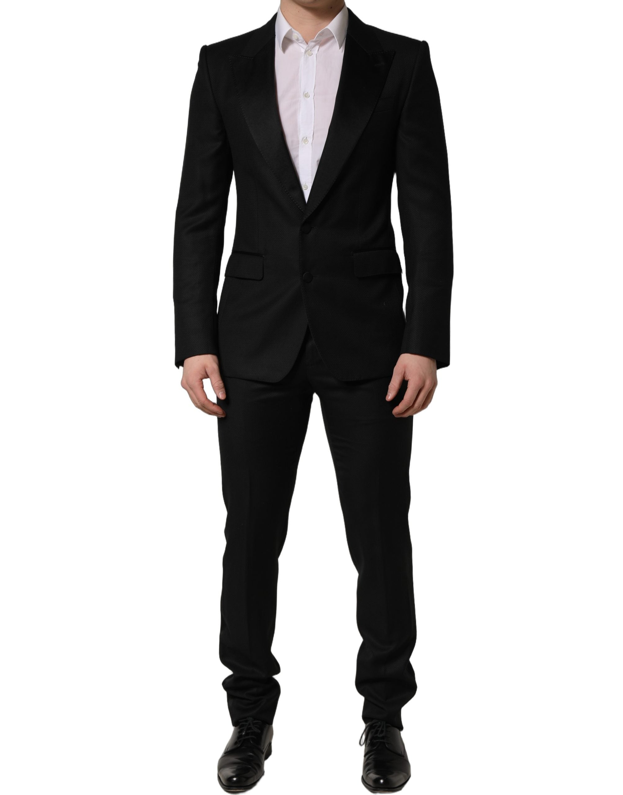 Dolce & Gabbana Schwarzer Woll-Anzug im Slim Fit für Herren, 2-teilig-3