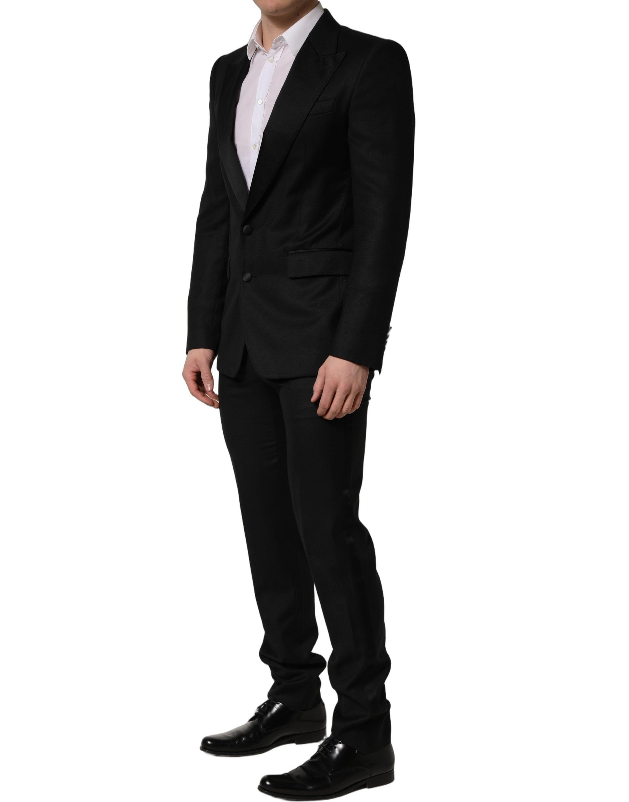 Dolce & Gabbana Schwarzer Woll-Anzug im Slim Fit für Herren, 2-teilig-4