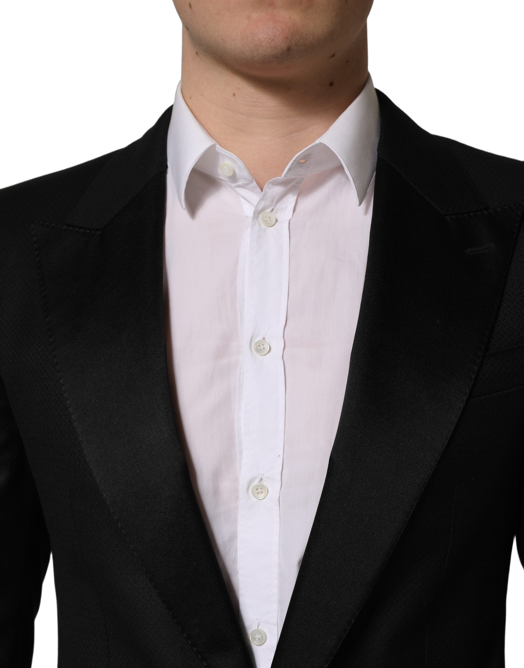 Dolce & Gabbana Schwarzer Woll-Anzug im Slim Fit für Herren, 2-teilig-6