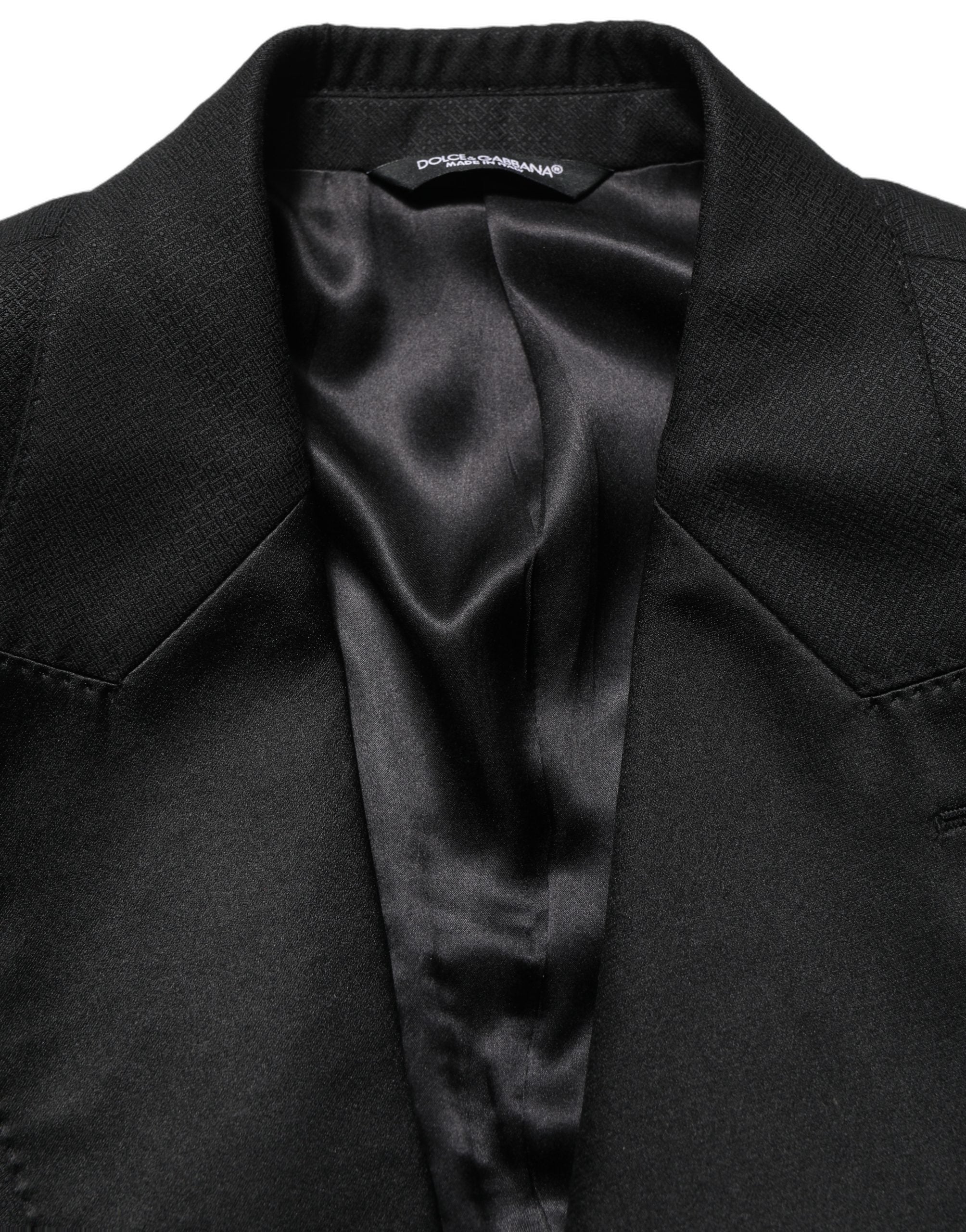 Dolce & Gabbana Schwarzer Woll-Anzug im Slim Fit für Herren, 2-teilig-7