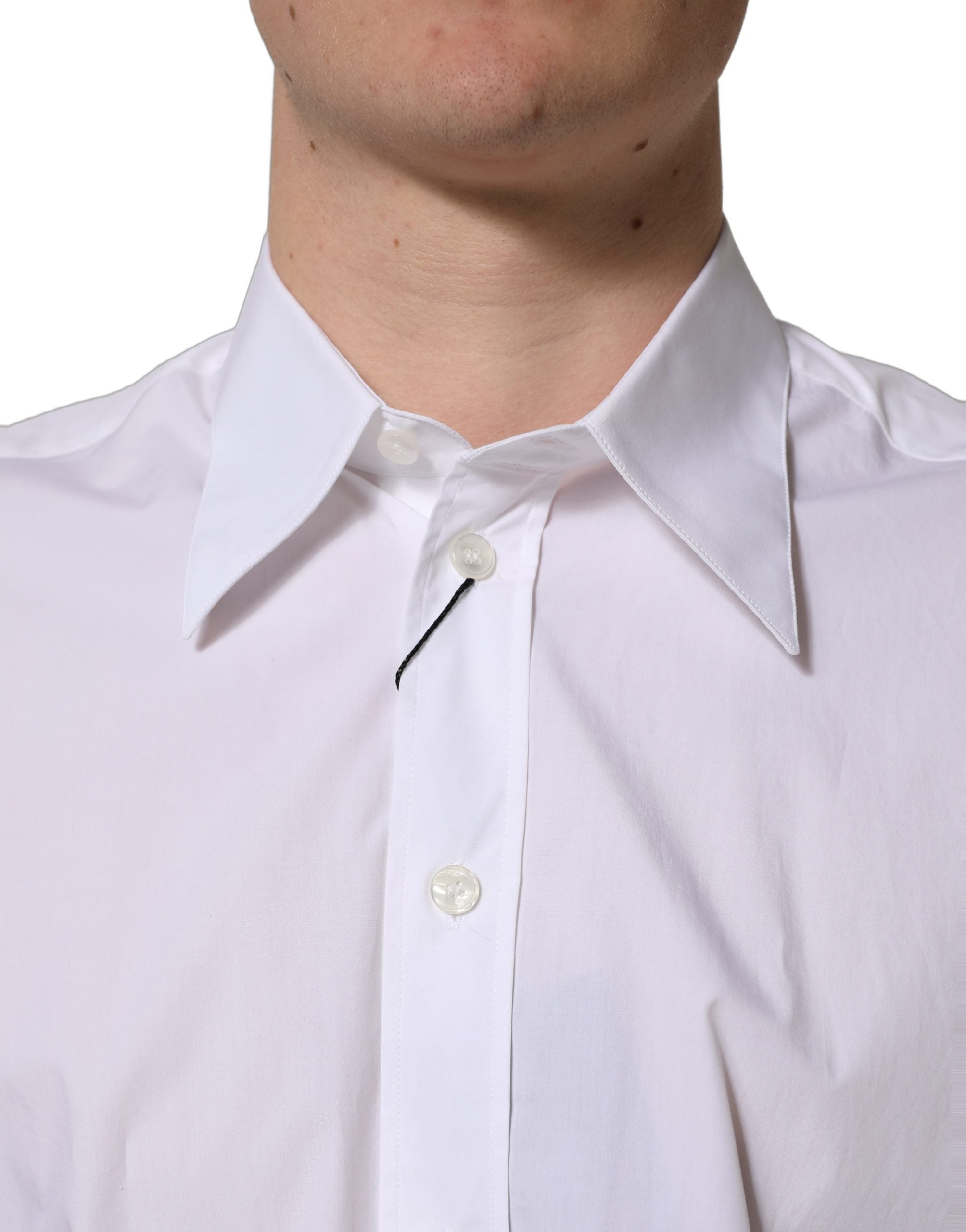 Dolce & Gabbana Weißes ärmelloses Hemd aus Baumwolle für formelle Anlässe-6