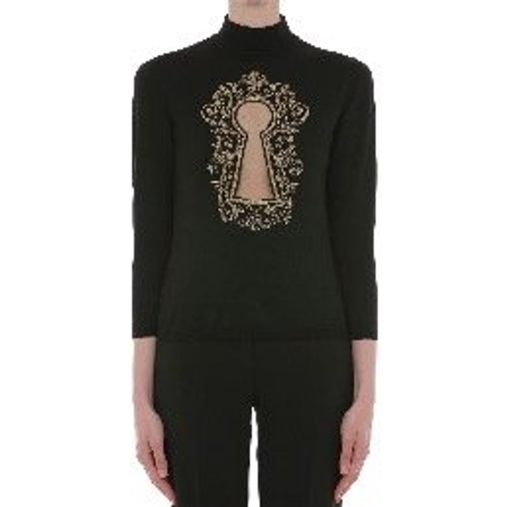 Moschino Schwarzer Wollpullover-1