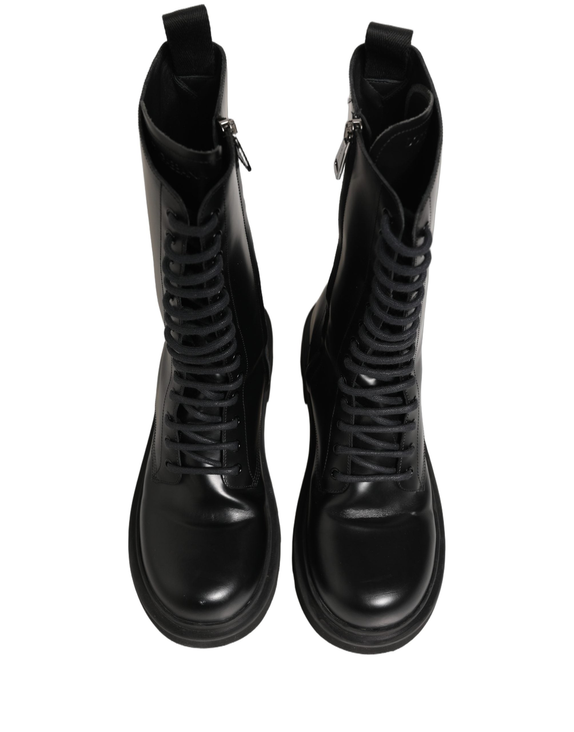 Dolce & Gabbana Schwarze Leder Schnürstiefel für Herren-3
