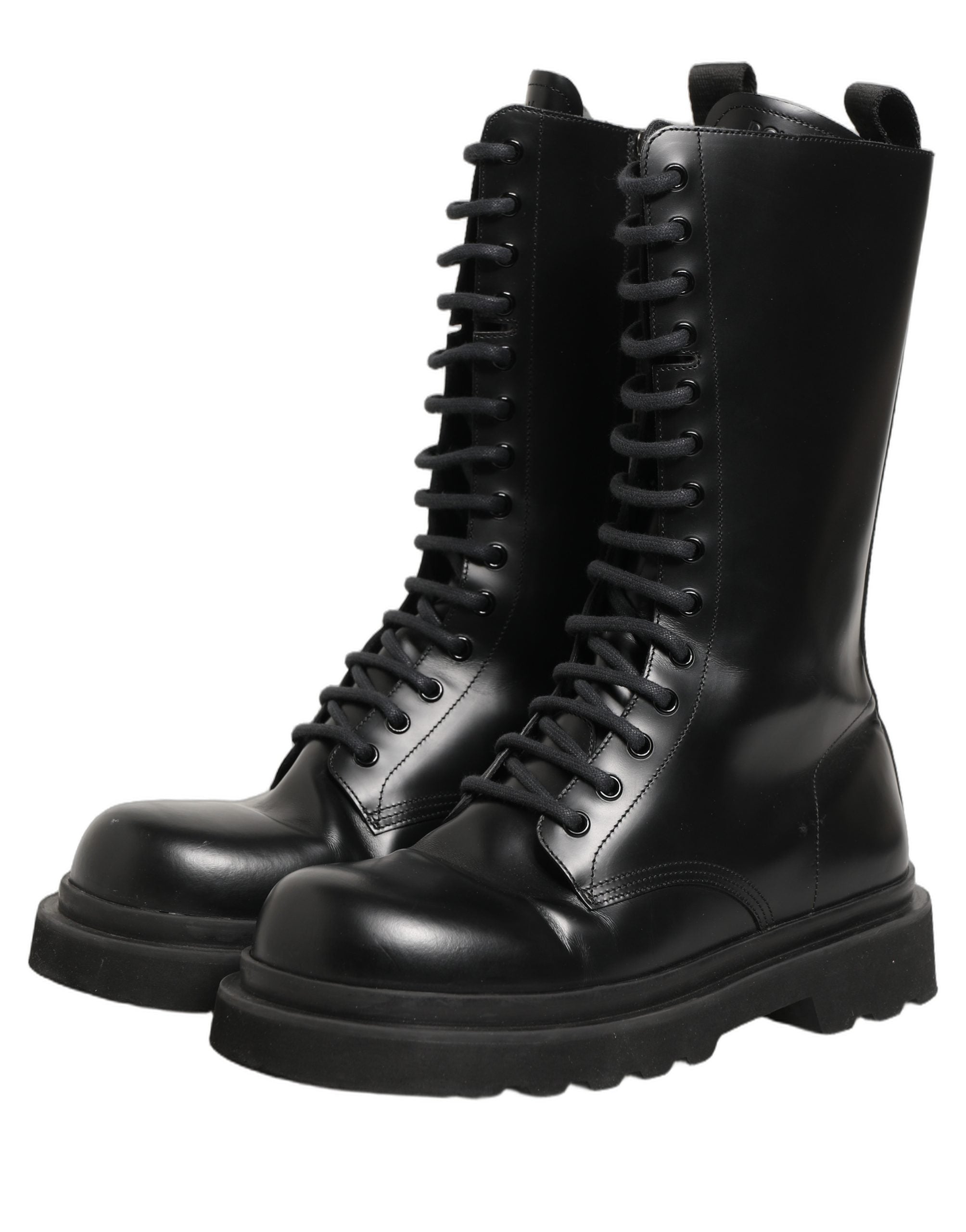 Dolce & Gabbana Schwarze Leder Schnürstiefel für Herren-4