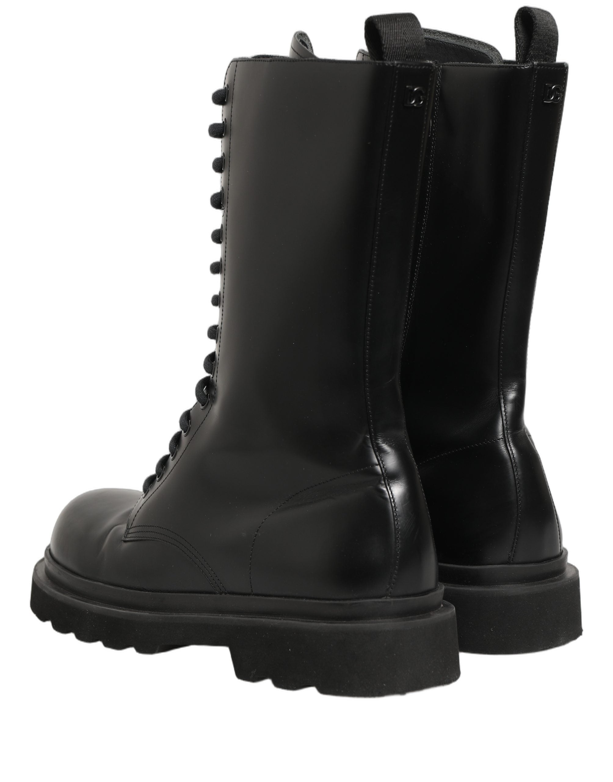Dolce & Gabbana Schwarze Leder Schnürstiefel für Herren-5