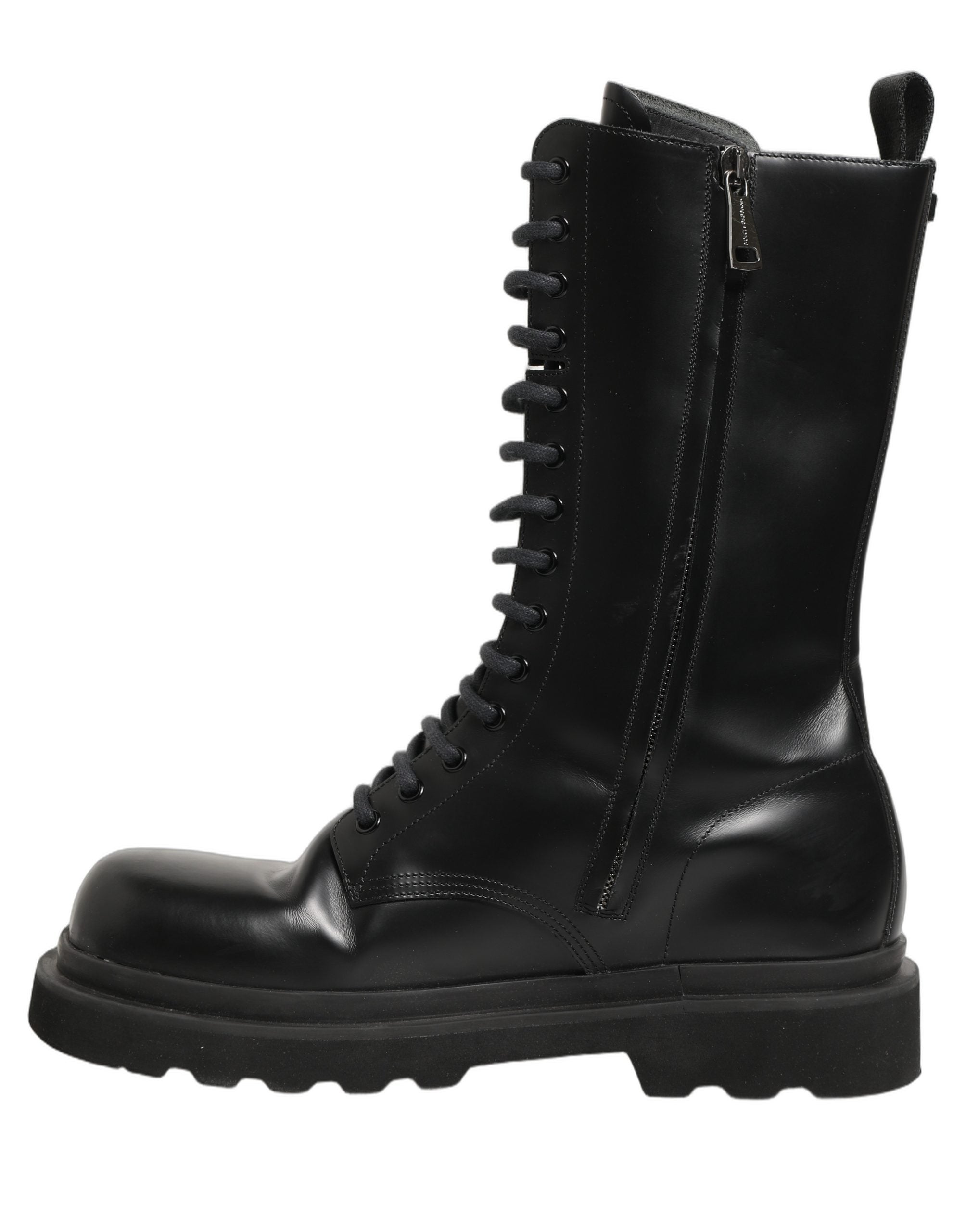 Dolce & Gabbana Schwarze Leder Schnürstiefel für Herren-6