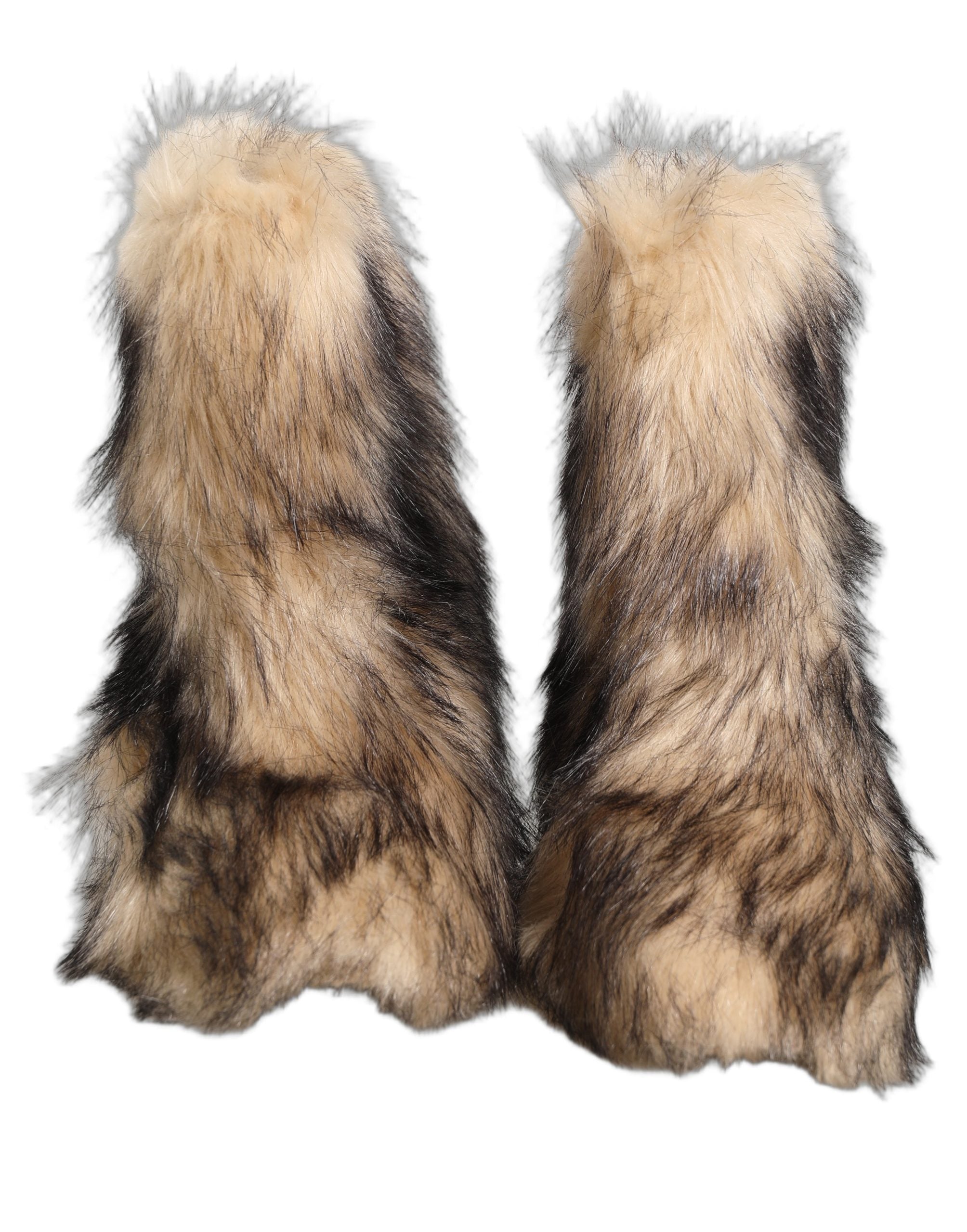 Dolce & Gabbana Braune Herren-Stiefel aus Kunstpelz, mittellang-2