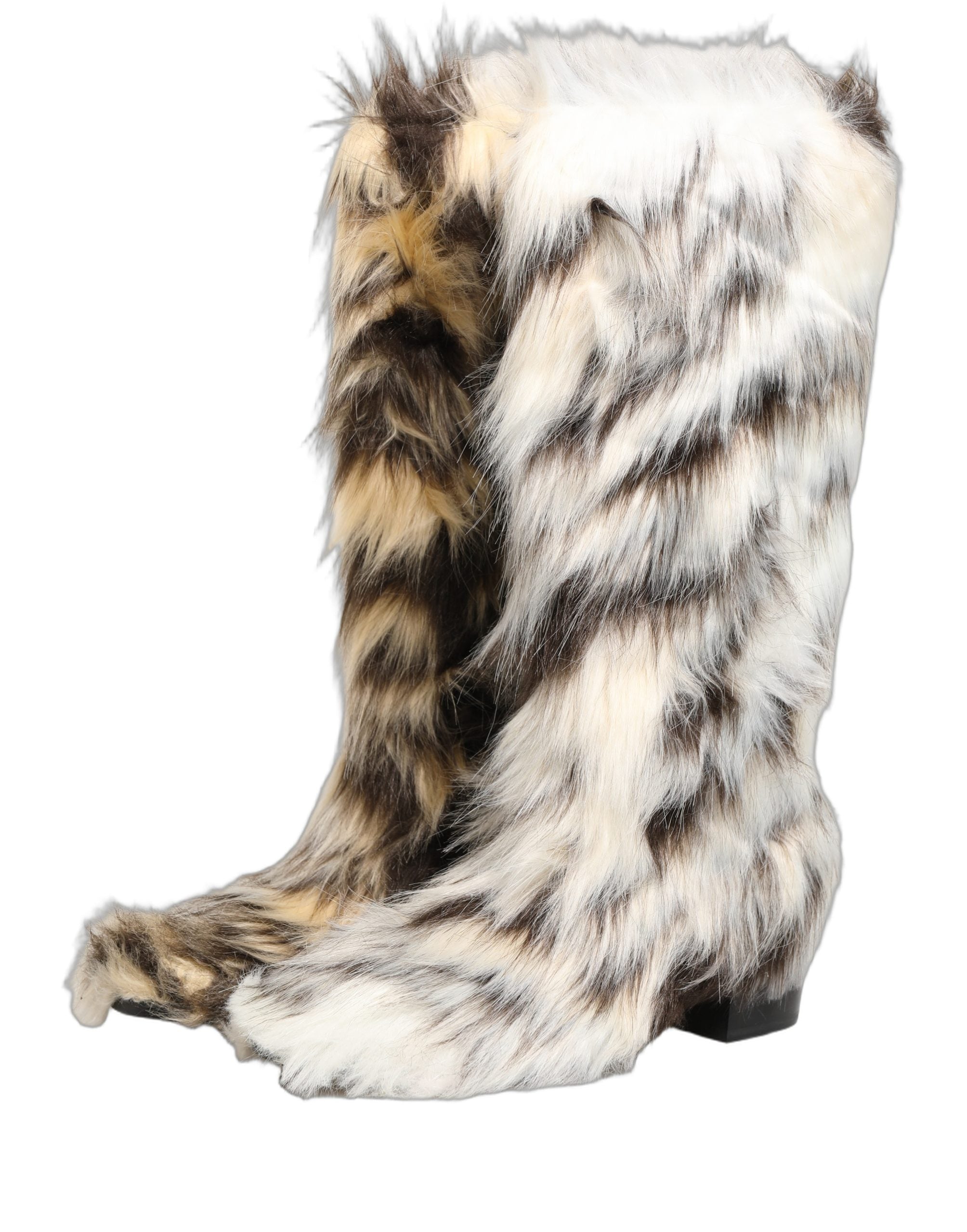 Dolce & Gabbana Stiefel aus Kunstpelz in Multicolor, kniehoch-2