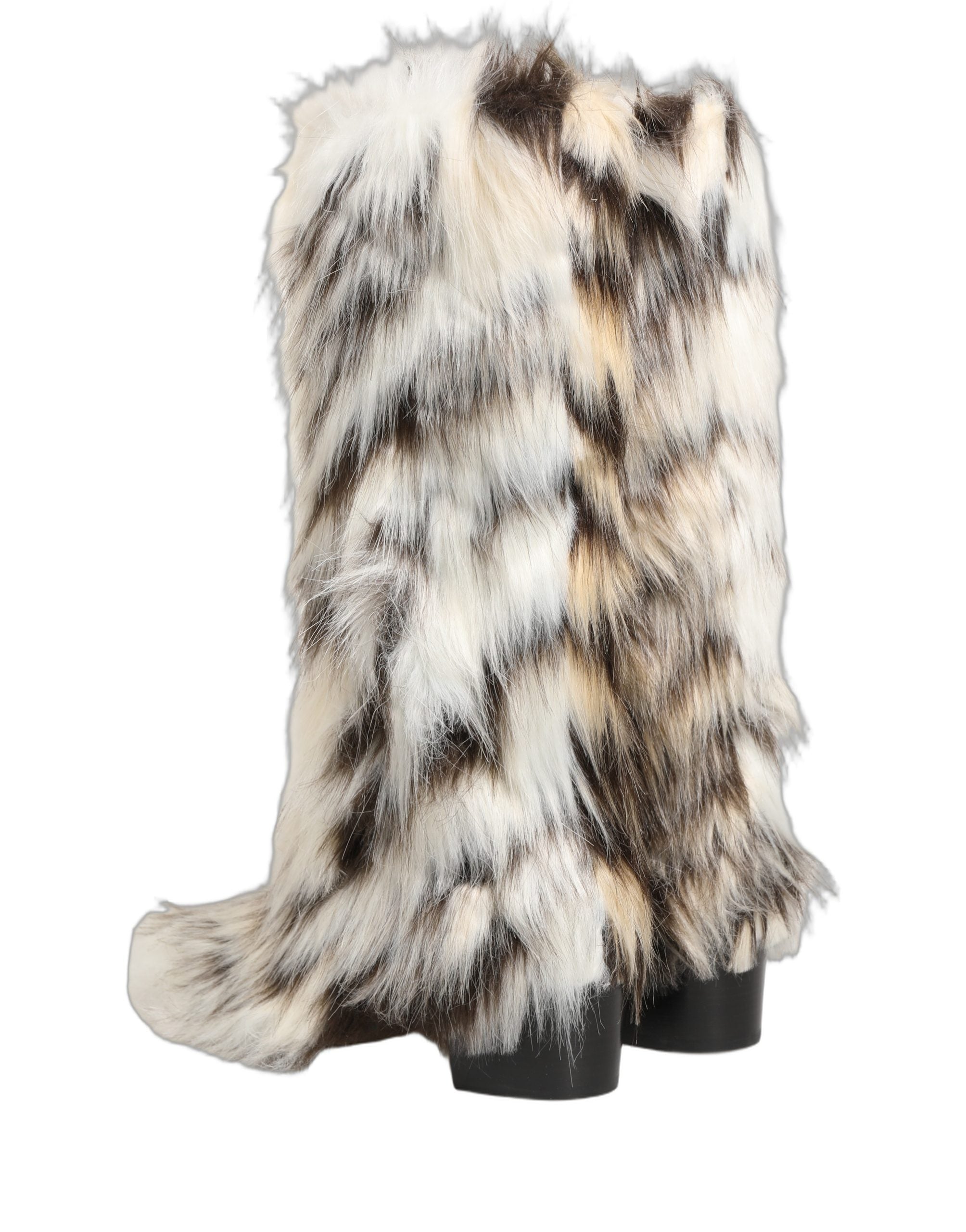 Dolce & Gabbana Stiefel aus Kunstpelz in Multicolor, kniehoch-3