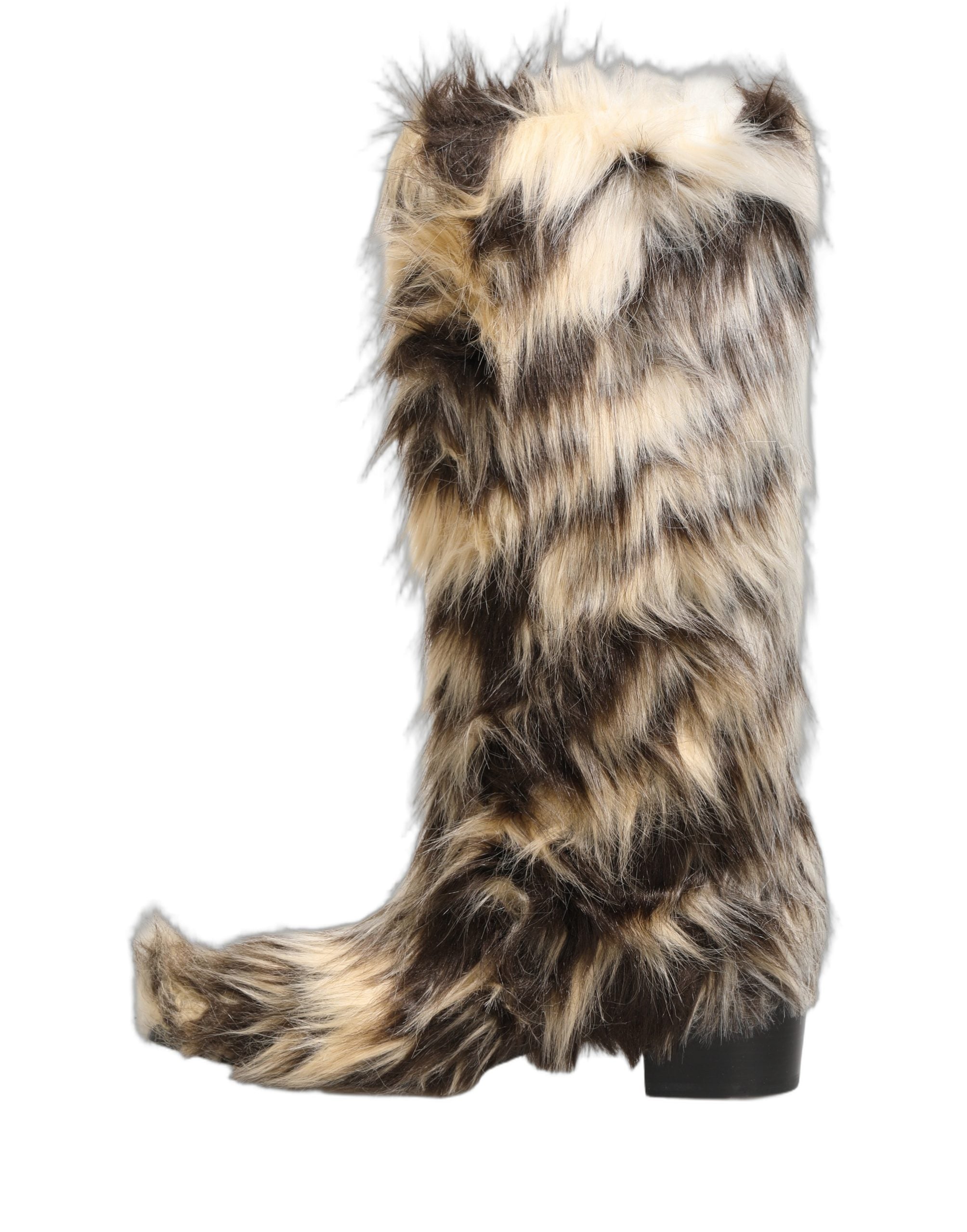 Dolce & Gabbana Stiefel aus Kunstpelz in Multicolor, kniehoch-4