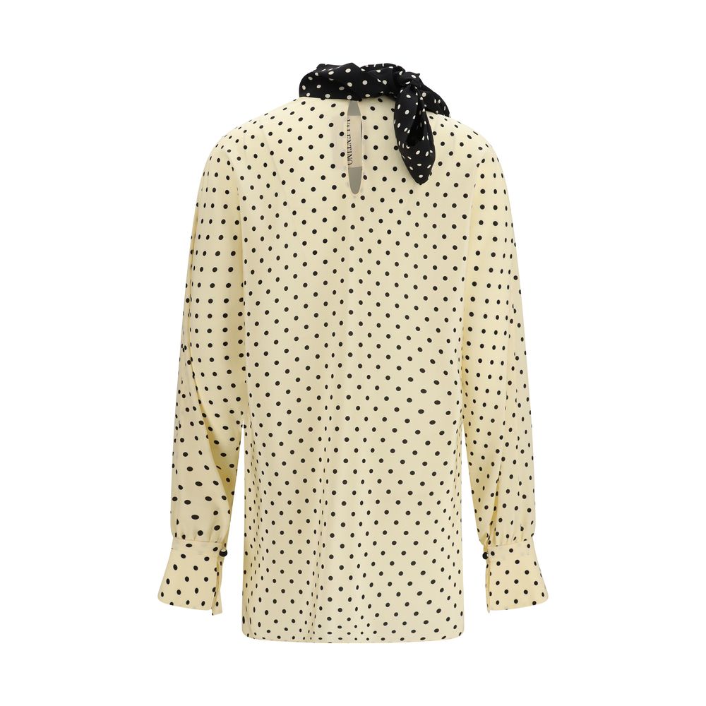 Valentino Beige Seidenbluse-2