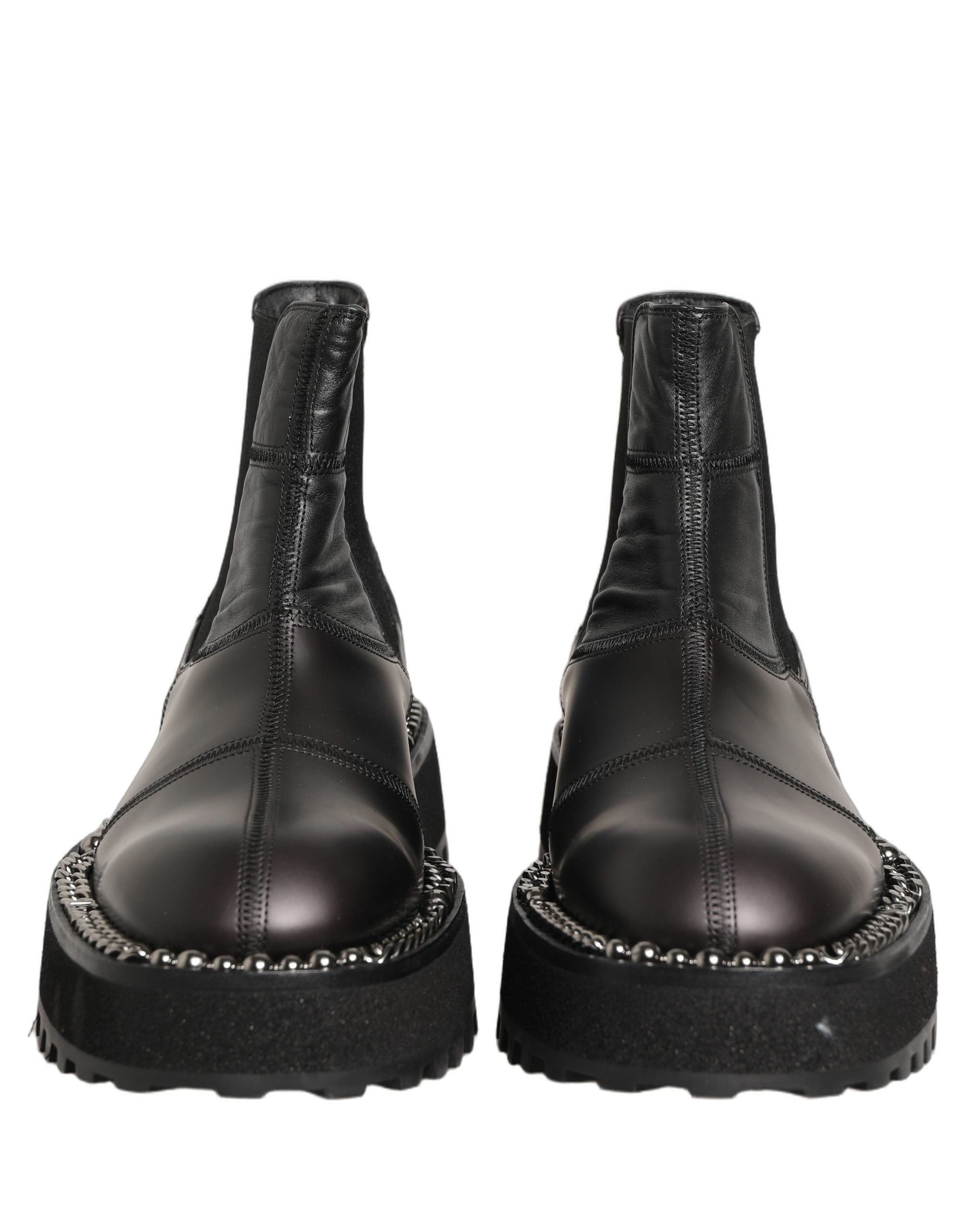 Dolce & Gabbana Schwarze Chelsea Boots aus Leder, Slip-On-Herrenschuhe-6