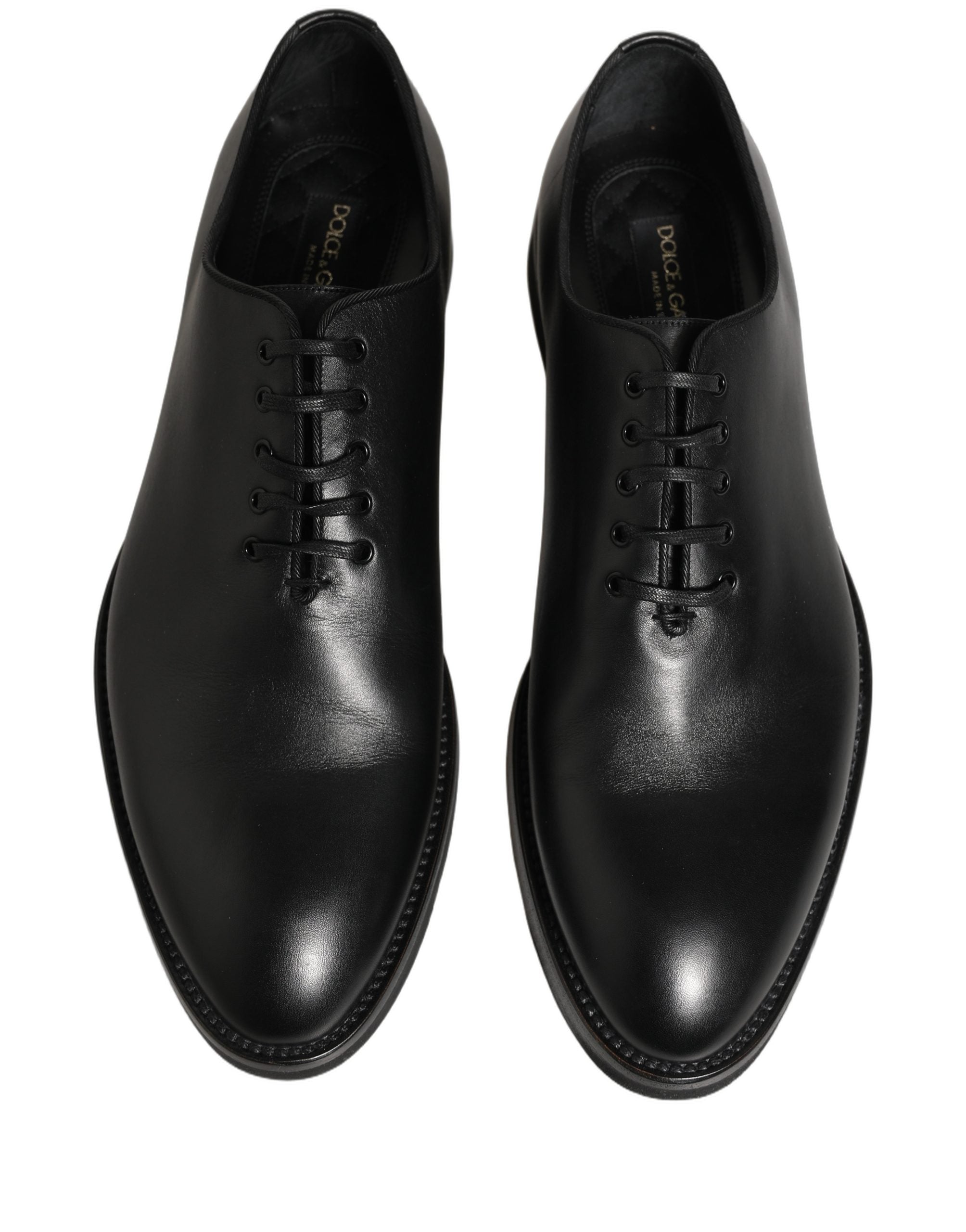 Dolce & Gabbana Schwarze Leder Oxford Businessschuhe für Herren-3