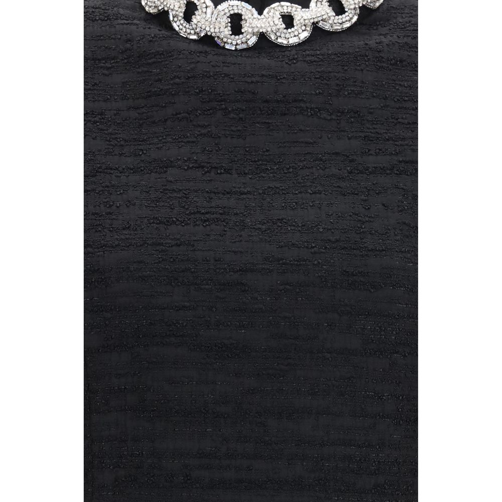Valentino Schwarzes Baumwoll-Freizeitkleid-3