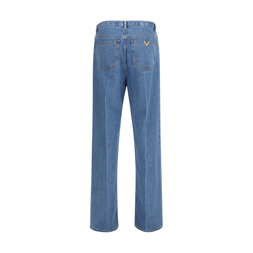 Valentino Blaue Jeans aus Baumwolle im geraden Schnitt-2