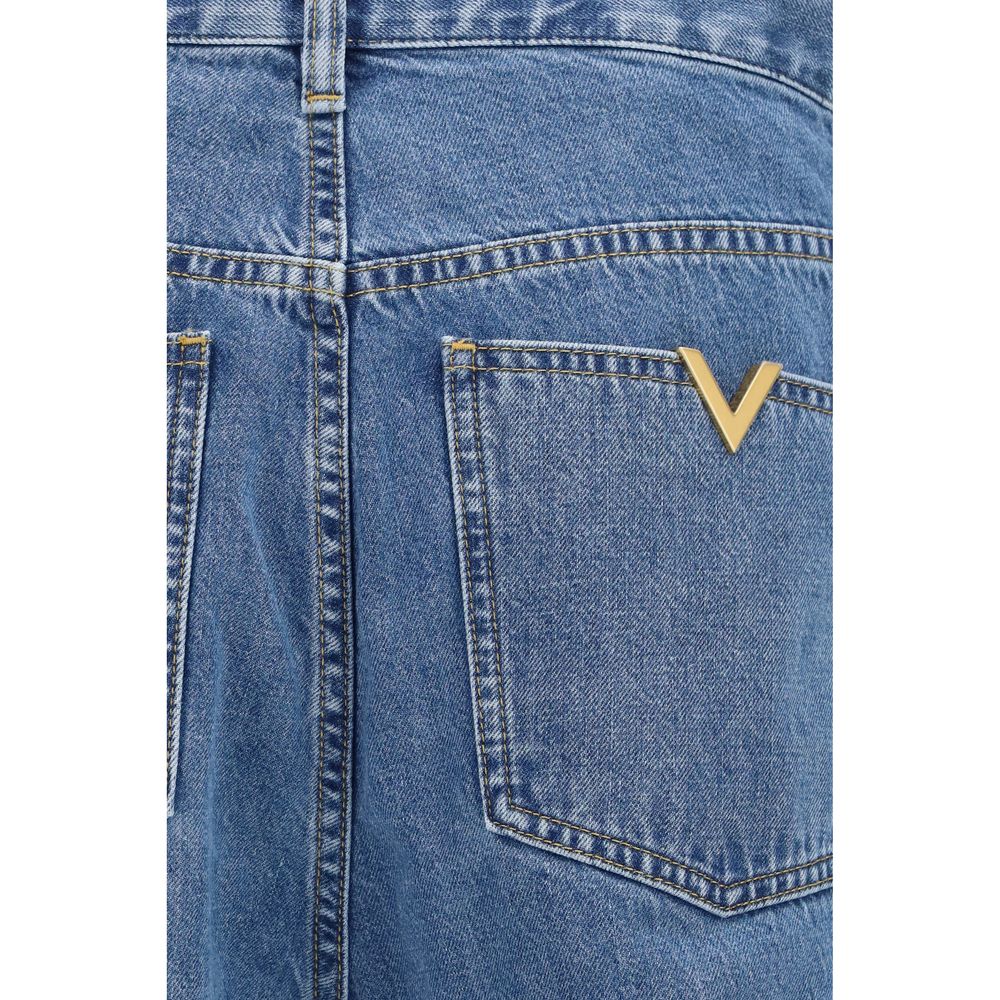 Valentino Blaue Jeans aus Baumwolle im geraden Schnitt-3