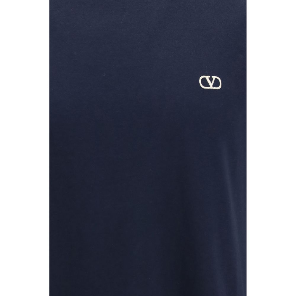 Valentino Blaues Baumwoll-T-Shirt-3