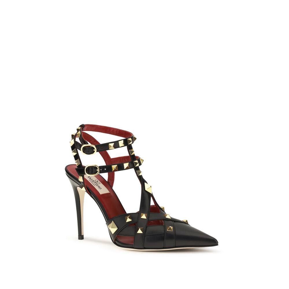 Valentino Garavani Schwarze Pumps aus Ziegenleder mit hohem Absatz-2