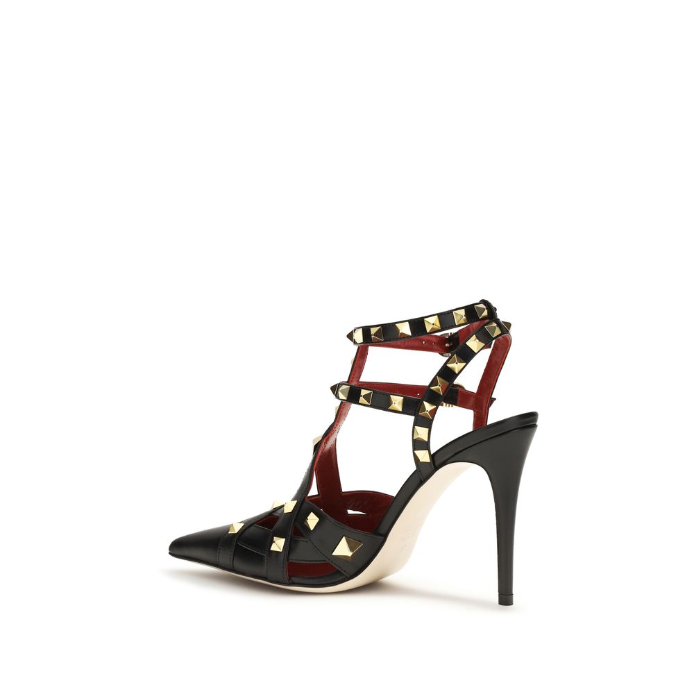 Valentino Garavani Schwarze Pumps aus Ziegenleder mit hohem Absatz-3