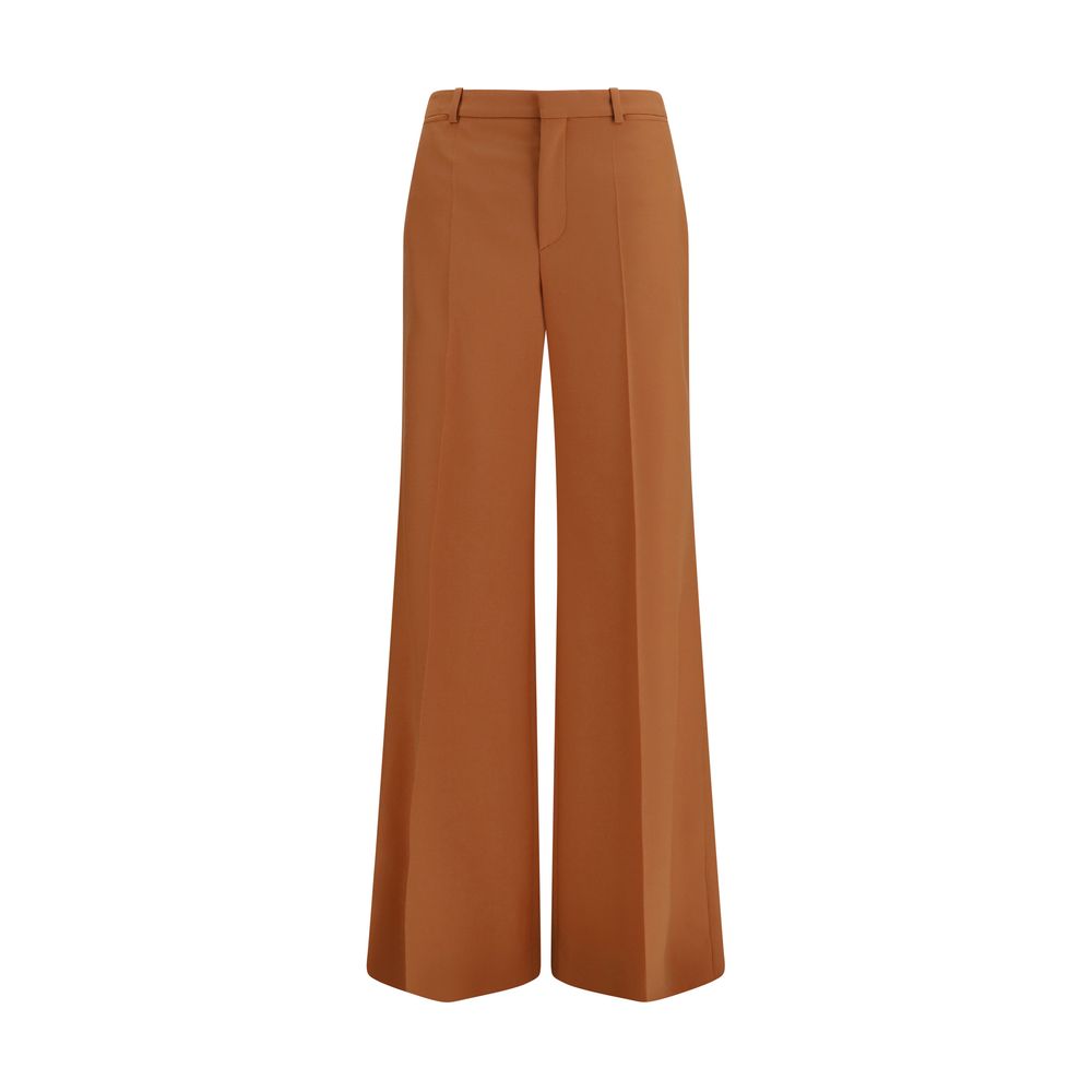 Chloé Orange Cotton Flared Trousers