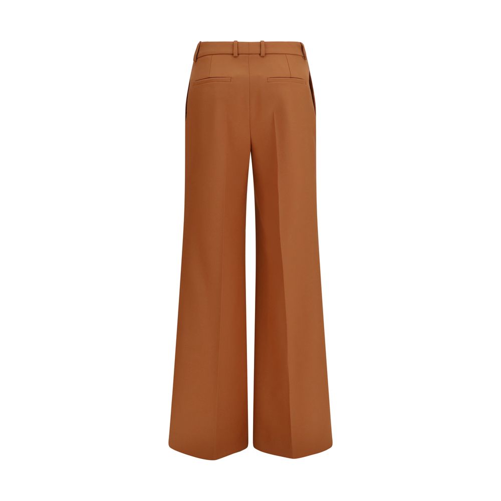 Chloé Orange Cotton Flared Trousers-2