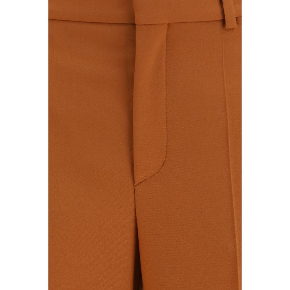 Chloé Orange Cotton Flared Trousers-3