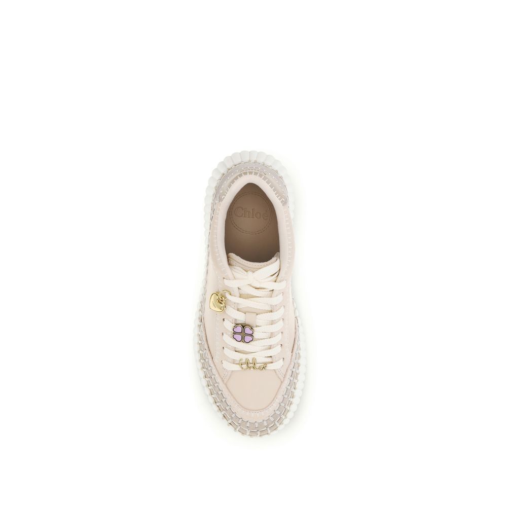 Chloé Beige Kalbsleder Bos Taurus Plateau-Sneaker-4
