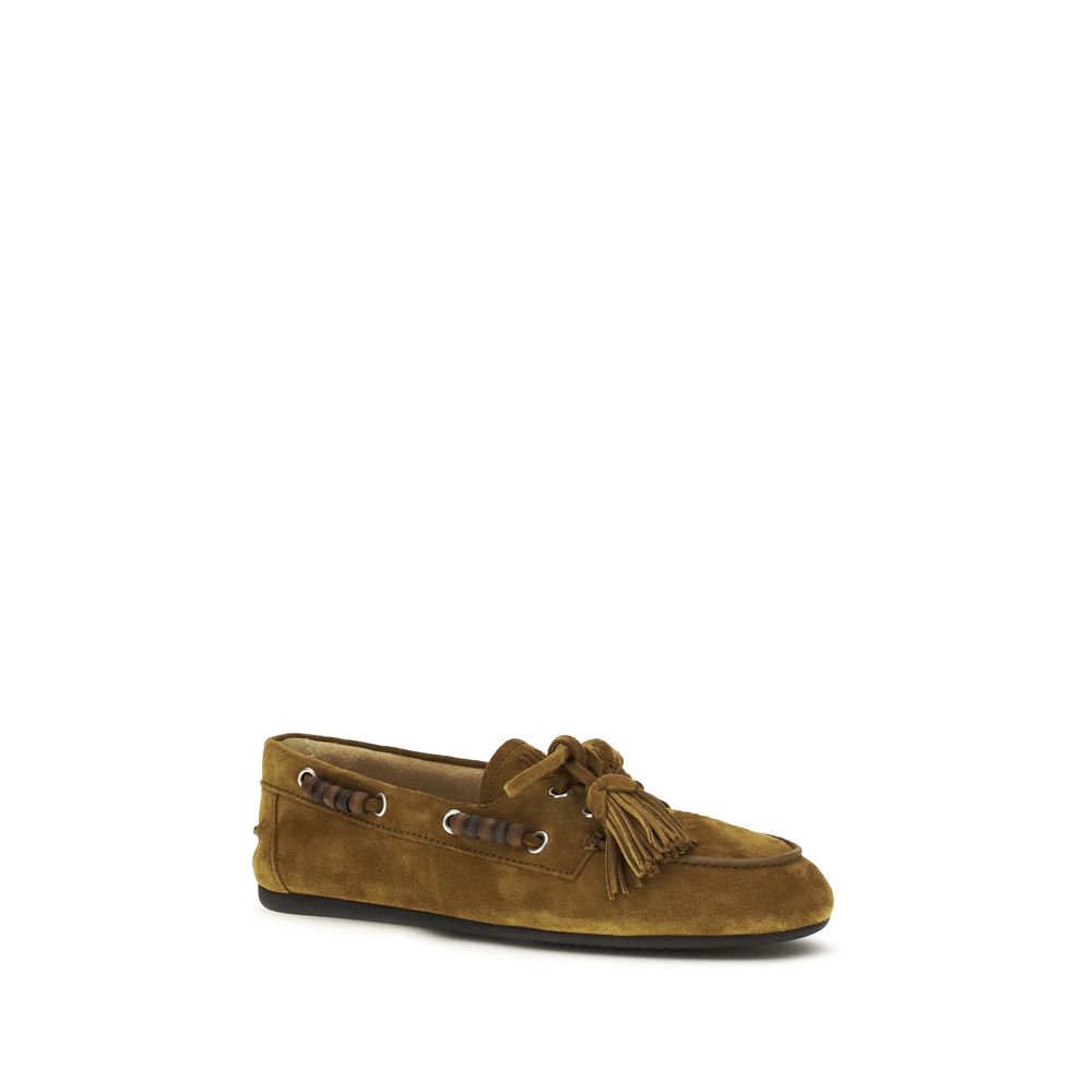 Miu Miu Beige Kalbsleder Bos Taurus Slipper-Loafer-2