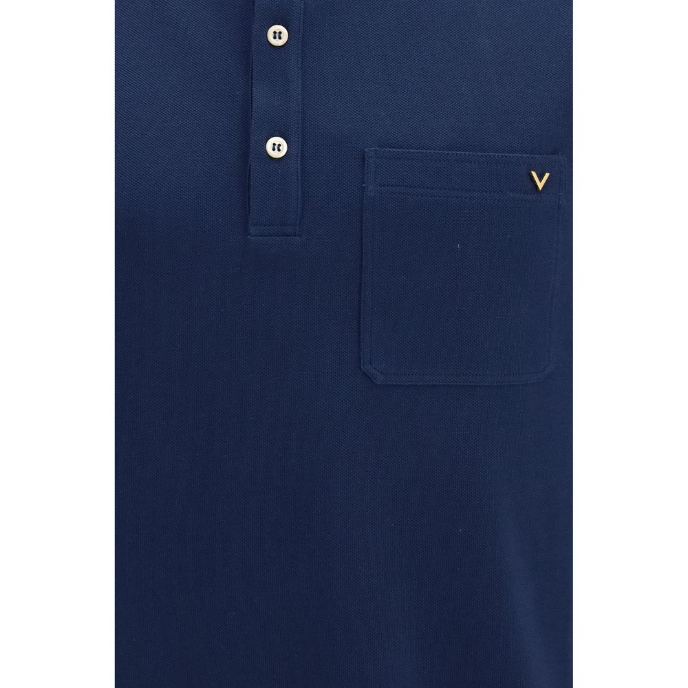 Valentino Blaues Baumwoll-Polohemd-3